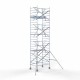 Alumīnija tornis 135х190 cm 8,2m darba augstums* ar oglekļa platformu + salokāmas margas no 1 puses Alumīnija tornis 135х190 cm 8,2m darba augstums* ar oglekļa platformu + salokāmas margas no 1 puses