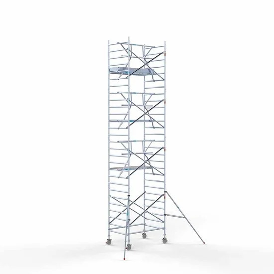 Alumīnija tornis 135х190 cm 9,2m darba augstums* ar oglekļa platformu + salokāmas margas no 1 puses Alumīnija tornis 135х190 cm 9,2m darba augstums* ar oglekļa platformu + salokāmas margas no 1 puses
