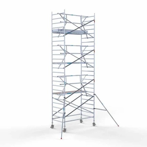 Alumīnija tornis 135х250 cm 8,2m darba augstums* salokāmas margas no 1 puses Alumīnija tornis 135х250 cm 8,2m darba augstums* salokāmas margas no 1 puses