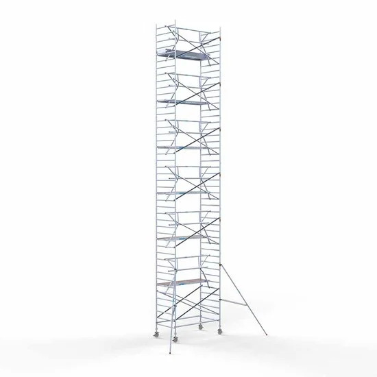 Alumīnija tornis 135х250 cm 14,2m darba augstums* salokāmas margas no 1 puses Alumīnija tornis 135х250 cm 14,2m darba augstums* salokāmas margas no 1 puses