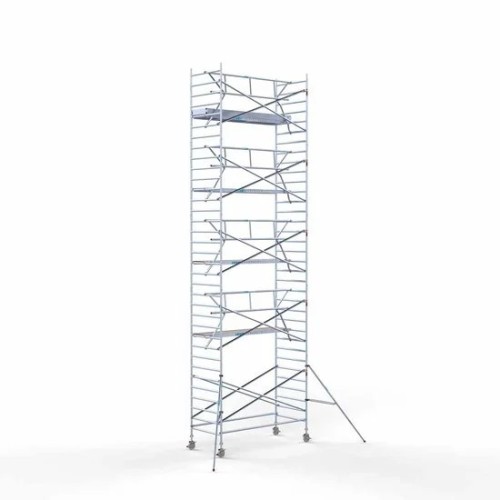 Alumīnija tornis 135х305 cm 11,2m darba augstums* salokāmas margas no 1 puses