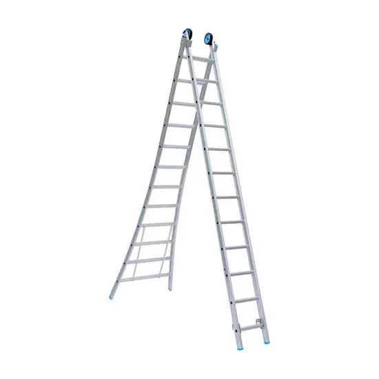 Divu sekciju platas kāpnes 2x12 + fasades riteņi Divu sekciju platas kāpnes 2x12 + fasades riteņi