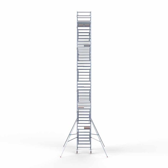 Alumīnija tornis 135х190 cm 14,2m darba augstums* ar oglekļa platformu Alumīnija tornis 135х190 cm 14,2m darba augstums* ar oglekļa platformu