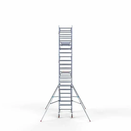 Alumīnija tornis 90х190 cm 7,2m darba augstums* ar oglekļa platformu + salokāmas margas no 2 pusēm Alumīnija tornis 90х190 cm 7,2m darba augstums* ar oglekļa platformu + salokāmas margas no 2 pusēm