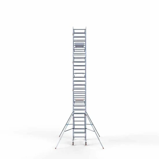 Alumīnija tornis 90х190 cm 9,2m darba augstums* salokāmas margas no 2 pusēm Alumīnija tornis 90х190 cm 9,2m darba augstums* salokāmas margas no 2 pusēm