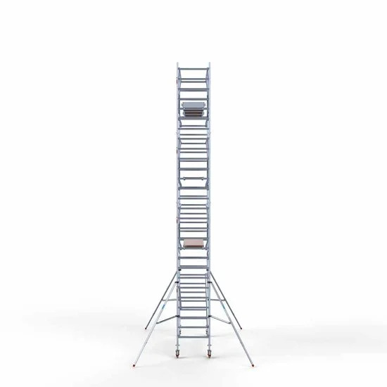 Alumīnija tornis 90х305 cm 9,2m darba augstums* ar oglekļa platformu + salokāmas margas no 2 pusēm Alumīnija tornis 90х305 cm 9,2m darba augstums* ar oglekļa platformu + salokāmas margas no 2 pusēm