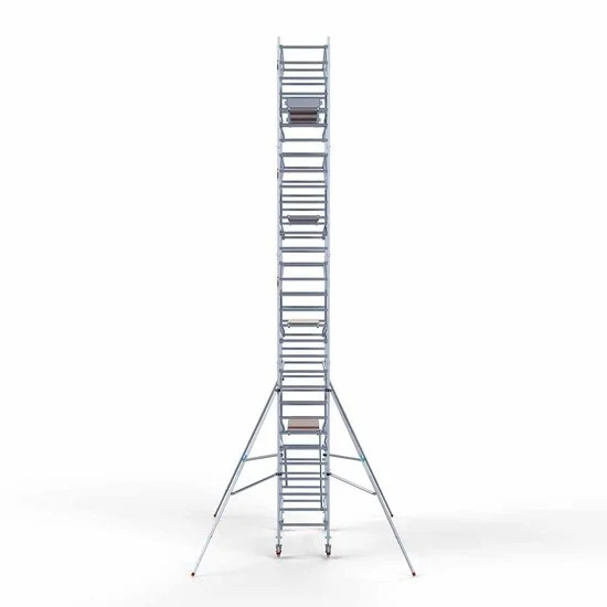 Alumīnija tornis 90х250 cm 10,2m darba augstums* salokāmas margas no 2 pusēm Alumīnija tornis 90х250 cm 10,2m darba augstums* salokāmas margas no 2 pusēm