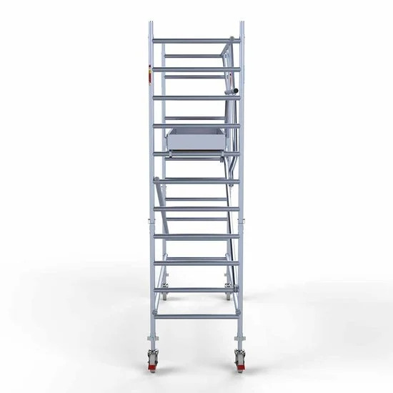 Alumīnija tornis 90х305 cm 4,2m darba augstums* ar oglekļa platformu + salokāmas margas no 1 puses Alumīnija tornis 90х305 cm 4,2m darba augstums* ar oglekļa platformu + salokāmas margas no 1 puses