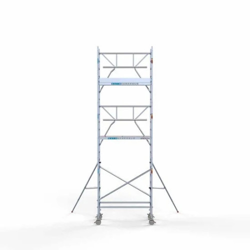 Alumīnija tornis 90х190 cm 7,2m darba augstums* ar oglekļa platformu + salokāmas margas no 1 puses Alumīnija tornis 90х190 cm 7,2m darba augstums* ar oglekļa platformu + salokāmas margas no 1 puses