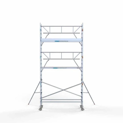 Alumīnija tornis 90х305 cm 7,2m darba augstums* ar oglekļa platformu + salokāmas margas no 1 puses Alumīnija tornis 90х305 cm 7,2m darba augstums* ar oglekļa platformu + salokāmas margas no 1 puses