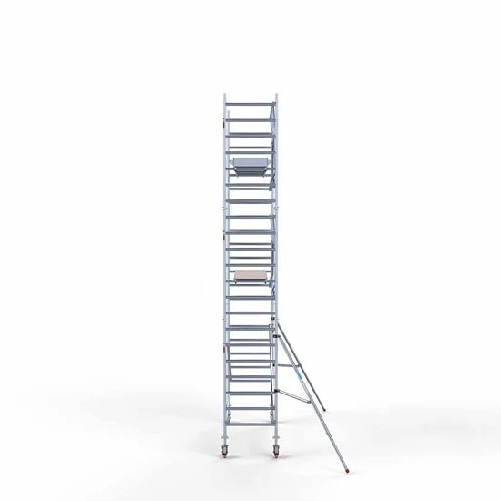 Alumīnija tornis 90х305 cm 7,2m darba augstums* ar oglekļa platformu + salokāmas margas no 1 puses Alumīnija tornis 90х305 cm 7,2m darba augstums* ar oglekļa platformu + salokāmas margas no 1 puses