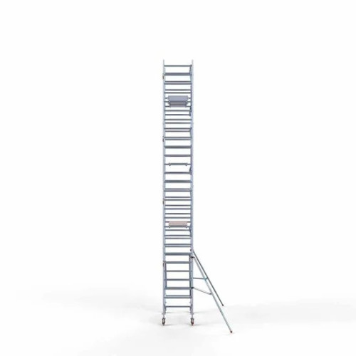 Alumīnija tornis 90х190 cm 9,2m darba augstums* salokāmas margas no 1 puses Alumīnija tornis 90х190 cm 9,2m darba augstums* salokāmas margas no 1 puses