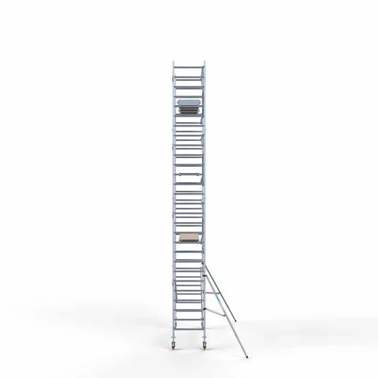 Alumīnija tornis 90х305 cm 9,2m darba augstums* ar oglekļa platformu + salokāmas margas no 1 puses Alumīnija tornis 90х305 cm 9,2m darba augstums* ar oglekļa platformu + salokāmas margas no 1 puses