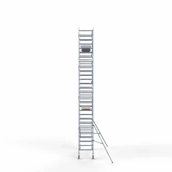 Alumīnija tornis 90х305 cm 9,2m darba augstums* ar oglekļa platformu + salokāmas margas no 1 puses Alumīnija tornis 90х305 cm 9,2m darba augstums* ar oglekļa platformu + salokāmas margas no 1 puses