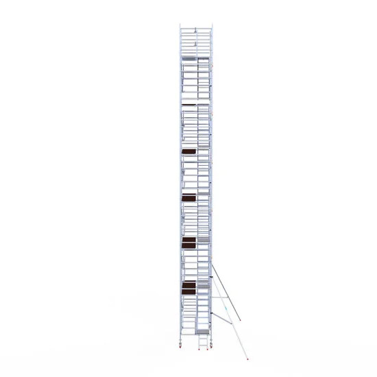 Alumīnija tornis ar trepēm 135х250 cm 14,2m darba augstums* Alumīnija tornis ar trepēm 135х250 cm 14,2m darba augstums*