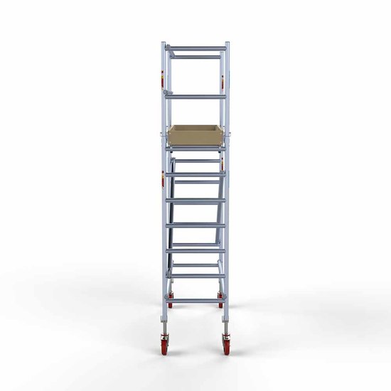 Alumīnija tornis 75х190 cm 4,2m darba augstums* ar oglekļa platformu Alumīnija tornis 75х190 cm 4,2m darba augstums* ar oglekļa platformu