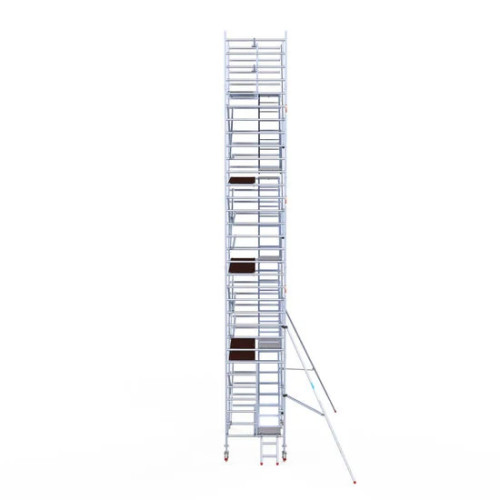 Alumīnija tornis ar trepēm 135х250 cm 10,2m darba augstums* ar oglekļa platformu Alumīnija tornis ar trepēm 135х250 cm 10,2m darba augstums* ar oglekļa platformu