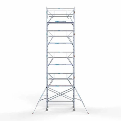 Alumīnija tornis 135х250 cm 10,2m darba augstums* ar oglekļa platformu + salokāmas margas no 2 pusēm