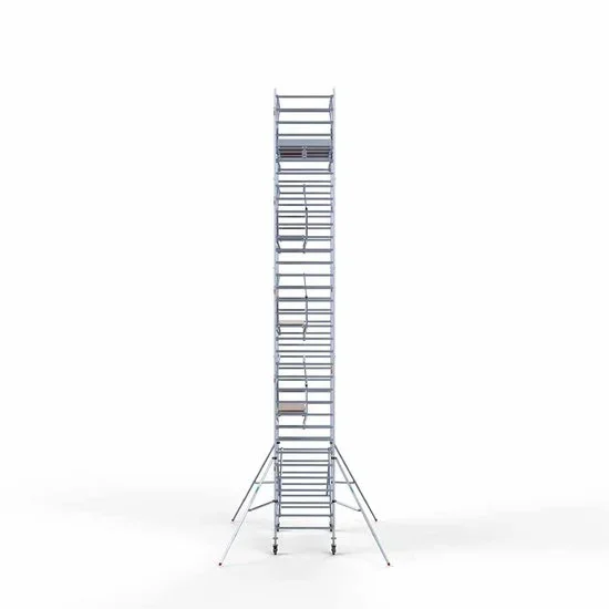 Alumīnija tornis 135х250 cm 11,2m darba augstums* salokāmas margas no 2 pusēm Alumīnija tornis 135х250 cm 11,2m darba augstums* salokāmas margas no 2 pusēm