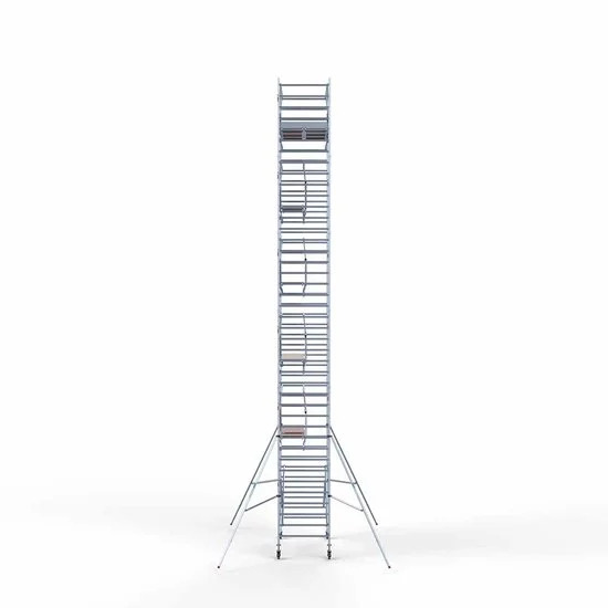 Alumīnija tornis 135х250 cm 13,2m darba augstums* ar oglekļa platformu + salokāmas margas no 2 pusēm Alumīnija tornis 135х250 cm 13,2m darba augstums* ar oglekļa platformu + salokāmas margas no 2 pusēm