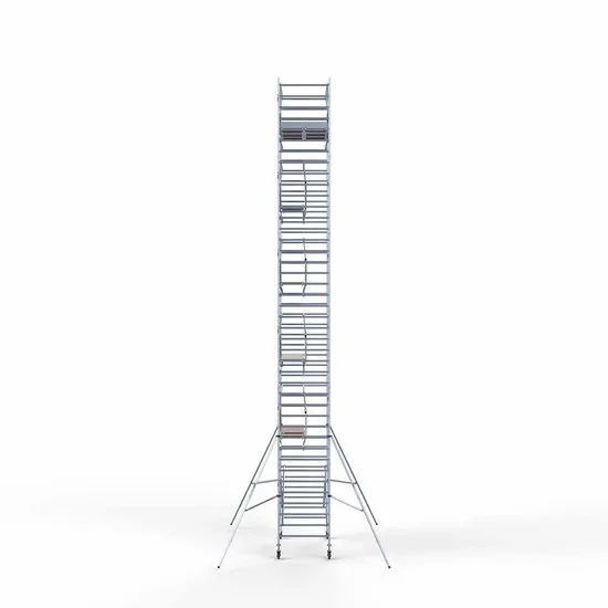 Alumīnija tornis 135х250 cm 13,2m darba augstums* salokāmas margas no 2 pusēm Alumīnija tornis 135х250 cm 13,2m darba augstums* salokāmas margas no 2 pusēm
