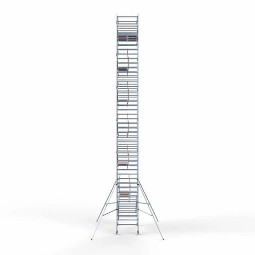 Alumīnija tornis 135х250 cm 14,2m darba augstums* salokāmas margas no 2 pusēm Alumīnija tornis 135х250 cm 14,2m darba augstums* salokāmas margas no 2 pusēm