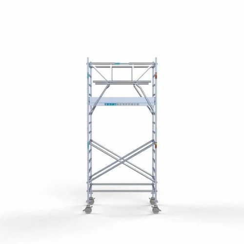 Alumīnija tornis 135х190 cm 5,2m darba augstums* ar oglekļa platformu + salokāmas margas no 2 pusēm Alumīnija tornis 135х190 cm 5,2m darba augstums* ar oglekļa platformu + salokāmas margas no 2 pusēm