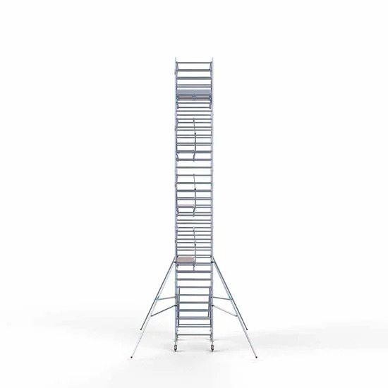 Alumīnija tornis 135х190 cm 11,2m darba augstums* ar oglekļa platformu + salokāmas margas no 2 pusēm Alumīnija tornis 135х190 cm 11,2m darba augstums* ar oglekļa platformu + salokāmas margas no 2 pusēm