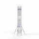 Alumīnija tornis 135х190 cm 11,2m darba augstums* ar oglekļa platformu + salokāmas margas no 2 pusēm