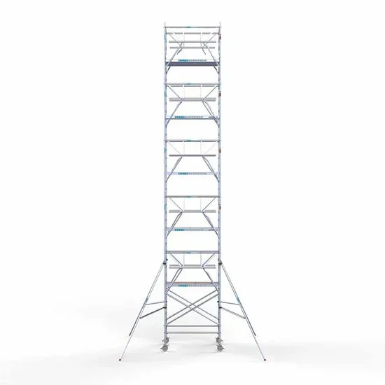 Alumīnija tornis 135х190 cm 12,2m darba augstums* ar oglekļa platformu + salokāmas margas no 2 pusēm Alumīnija tornis 135х190 cm 12,2m darba augstums* ar oglekļa platformu + salokāmas margas no 2 pusēm