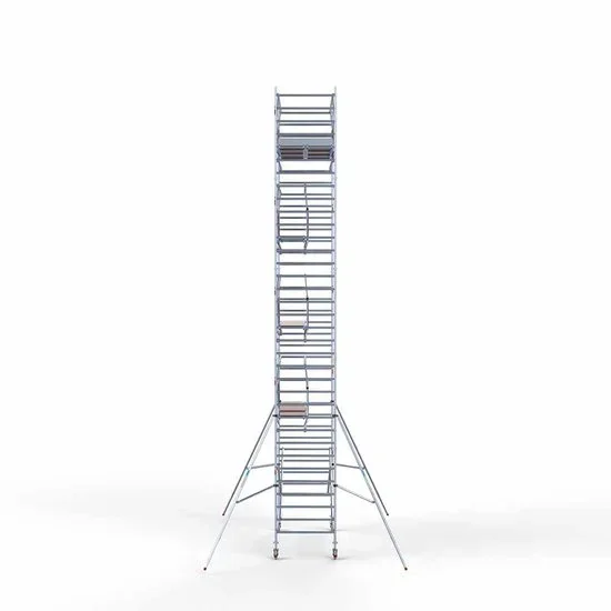 Alumīnija tornis 135х305 cm 11,2m darba augstums* ar oglekļa platformu + salokāmas margas no 2 pusēm Alumīnija tornis 135х305 cm 11,2m darba augstums* ar oglekļa platformu + salokāmas margas no 2 pusēm