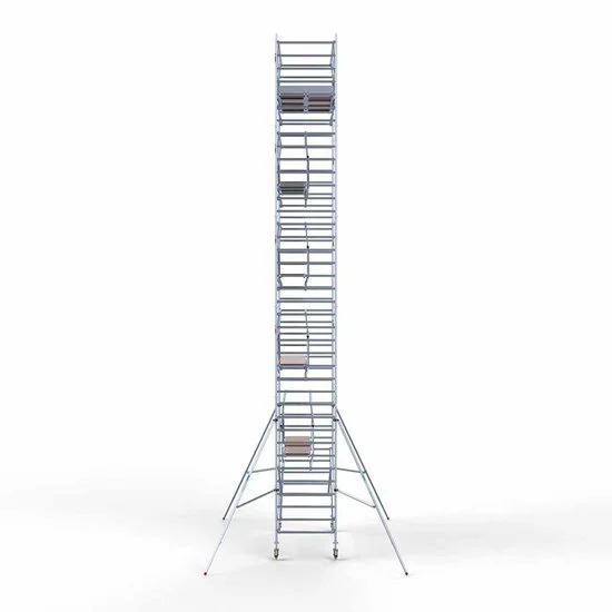 Alumīnija tornis 135х305 cm 12,2m darba augstums* ar oglekļa platformu + salokāmas margas no 2 pusēm Alumīnija tornis 135х305 cm 12,2m darba augstums* ar oglekļa platformu + salokāmas margas no 2 pusēm