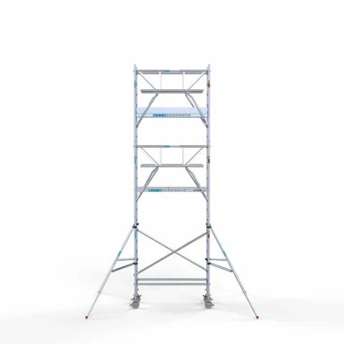 Alumīnija tornis 75х190 cm 7,2m darba augstums* ar oglekļa platformu + salokāmas margas no 2 pusēm Alumīnija tornis 75х190 cm 7,2m darba augstums* ar oglekļa platformu + salokāmas margas no 2 pusēm