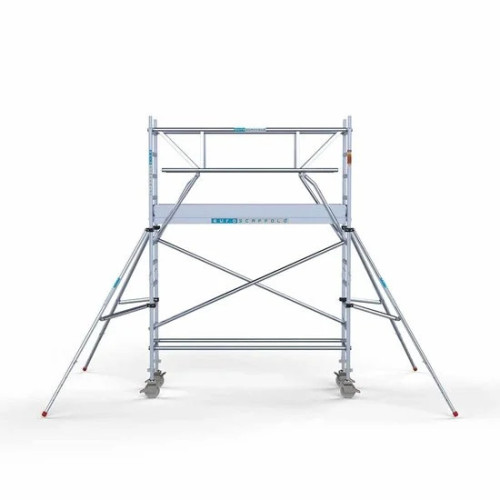 Alumīnija tornis 75х250 cm 4,2m darba augstums* ar oglekļa platformu + salokāmas margas no 2 pusēm