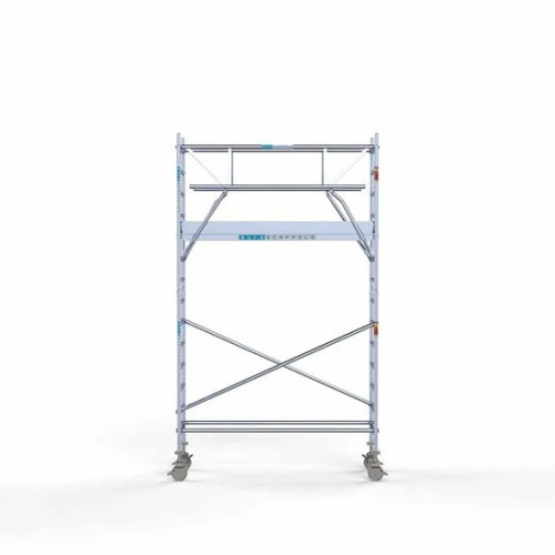 Alumīnija tornis 75х250 cm 5,2m darba augstums* ar oglekļa platformu + salokāmas margas no 2 pusēm Alumīnija tornis 75х250 cm 5,2m darba augstums* ar oglekļa platformu + salokāmas margas no 2 pusēm