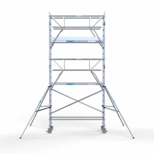 Alumīnija tornis 75х250 cm 6,2m darba augstums* ar oglekļa platformu + salokāmas margas no 2 pusēm Alumīnija tornis 75х250 cm 6,2m darba augstums* ar oglekļa platformu + salokāmas margas no 2 pusēm