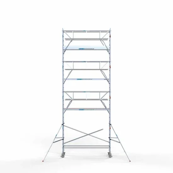 Alumīnija tornis 75х305 cm 9,2m darba augstums* ar oglekļa platformu + salokāmas margas no 2 pusēm Alumīnija tornis 75х305 cm 9,2m darba augstums* ar oglekļa platformu + salokāmas margas no 2 pusēm