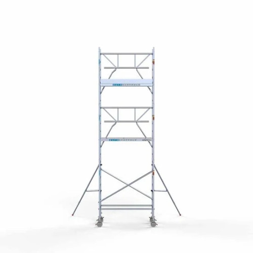 Alumīnija tornis 75х190 cm 7,2m darba augstums* ar oglekļa platformu + salokāmas margas no 1 puses Alumīnija tornis 75х190 cm 7,2m darba augstums* ar oglekļa platformu + salokāmas margas no 1 puses