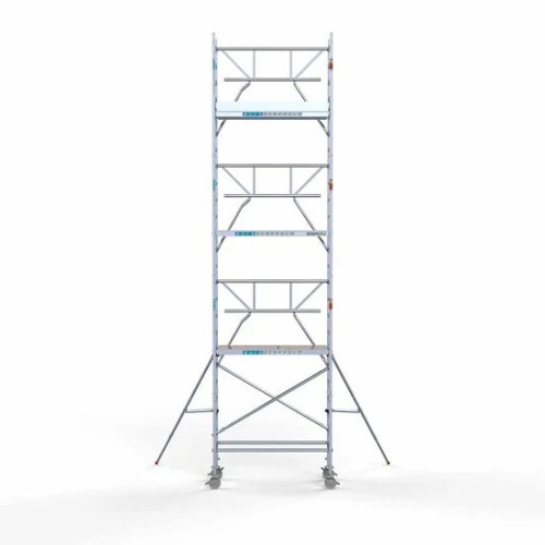 Alumīnija tornis 75х190 cm 8,2m darba augstums* ar oglekļa platformu + salokāmas margas no 1 puses Alumīnija tornis 75х190 cm 8,2m darba augstums* ar oglekļa platformu + salokāmas margas no 1 puses