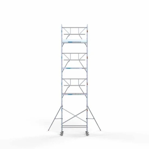 Alumīnija tornis 75х190 cm 9,2m darba augstums* ar oglekļa platformu + salokāmas margas no 1 puses Alumīnija tornis 75х190 cm 9,2m darba augstums* ar oglekļa platformu + salokāmas margas no 1 puses