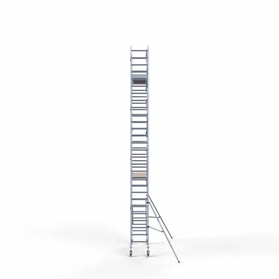 Alumīnija tornis 75х250 cm 9,2m darba augstums* ar oglekļa platformu + salokāmas margas no 1 puses Alumīnija tornis 75х250 cm 9,2m darba augstums* ar oglekļa platformu + salokāmas margas no 1 puses
