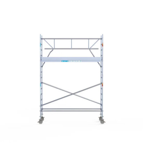 Alumīnija tornis 75х305 cm 5,2m darba augstums* ar oglekļa platformu + salokāmas margas no 1 puses