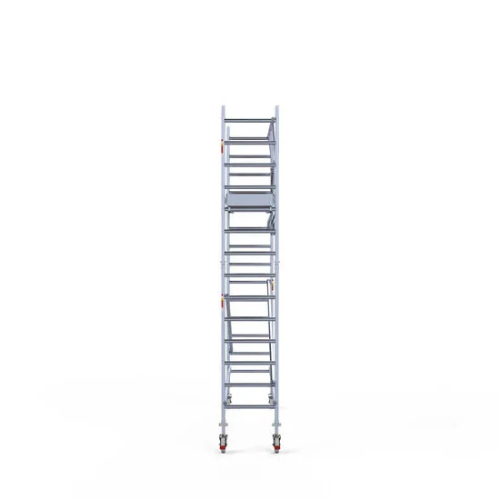 Alumīnija tornis 75х305 cm 6,2m darba augstums* salokāmas margas no 1 puses Alumīnija tornis 75х305 cm 6,2m darba augstums* salokāmas margas no 1 puses