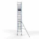 Alumīnija tornis 75х305 cm 6,2m darba augstums* ar oglekļa platformu + salokāmas margas no 1 puses Alumīnija tornis 75х305 cm 6,2m darba augstums* ar oglekļa platformu + salokāmas margas no 1 puses