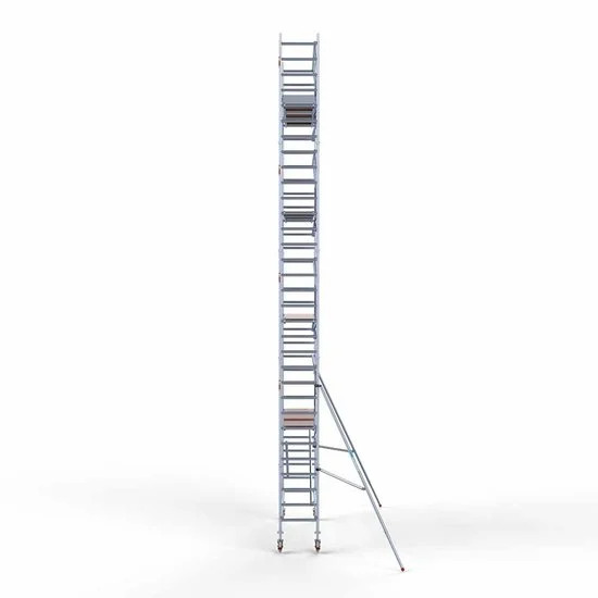 Alumīnija tornis 75х305 cm 10,2m darba augstums* salokāmas margas no 1 puses Alumīnija tornis 75х305 cm 10,2m darba augstums* salokāmas margas no 1 puses