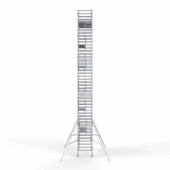 Alumīnija tornis 135х305 cm 14,2m darba augstums* ar oglekļa platformu + salokāmas margas no 2 pusēm Alumīnija tornis 135х305 cm 14,2m darba augstums* ar oglekļa platformu + salokāmas margas no 2 pusēm