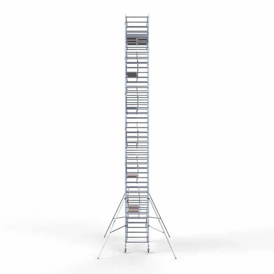 Alumīnija tornis 135х305 cm 14,2m darba augstums* ar oglekļa platformu + salokāmas margas no 2 pusēm Alumīnija tornis 135х305 cm 14,2m darba augstums* ar oglekļa platformu + salokāmas margas no 2 pusēm