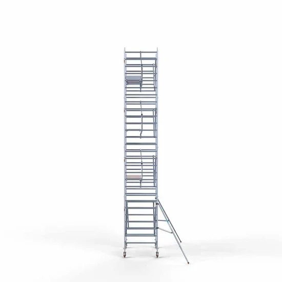 Alumīnija tornis 135х190 cm 9,2m darba augstums* ar oglekļa platformu + salokāmas margas no 1 puses Alumīnija tornis 135х190 cm 9,2m darba augstums* ar oglekļa platformu + salokāmas margas no 1 puses