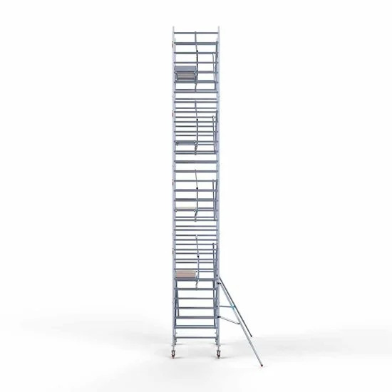 Alumīnija tornis 135х190 cm cm 10,2m darba augstums* ar oglekļa platformu + salokāmas margas no 1 puses Alumīnija tornis 135х190 cm cm 10,2m darba augstums* ar oglekļa platformu + salokāmas margas no 1 puses