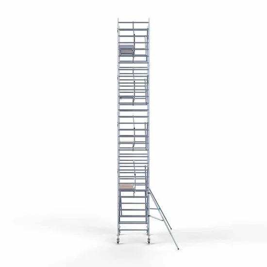 Alumīnija tornis 135х190 cm cm 10,2m darba augstums* ar oglekļa platformu + salokāmas margas no 1 puses Alumīnija tornis 135х190 cm cm 10,2m darba augstums* ar oglekļa platformu + salokāmas margas no 1 puses